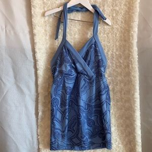 Patagonia Blue Paisley Swim or Workout Top